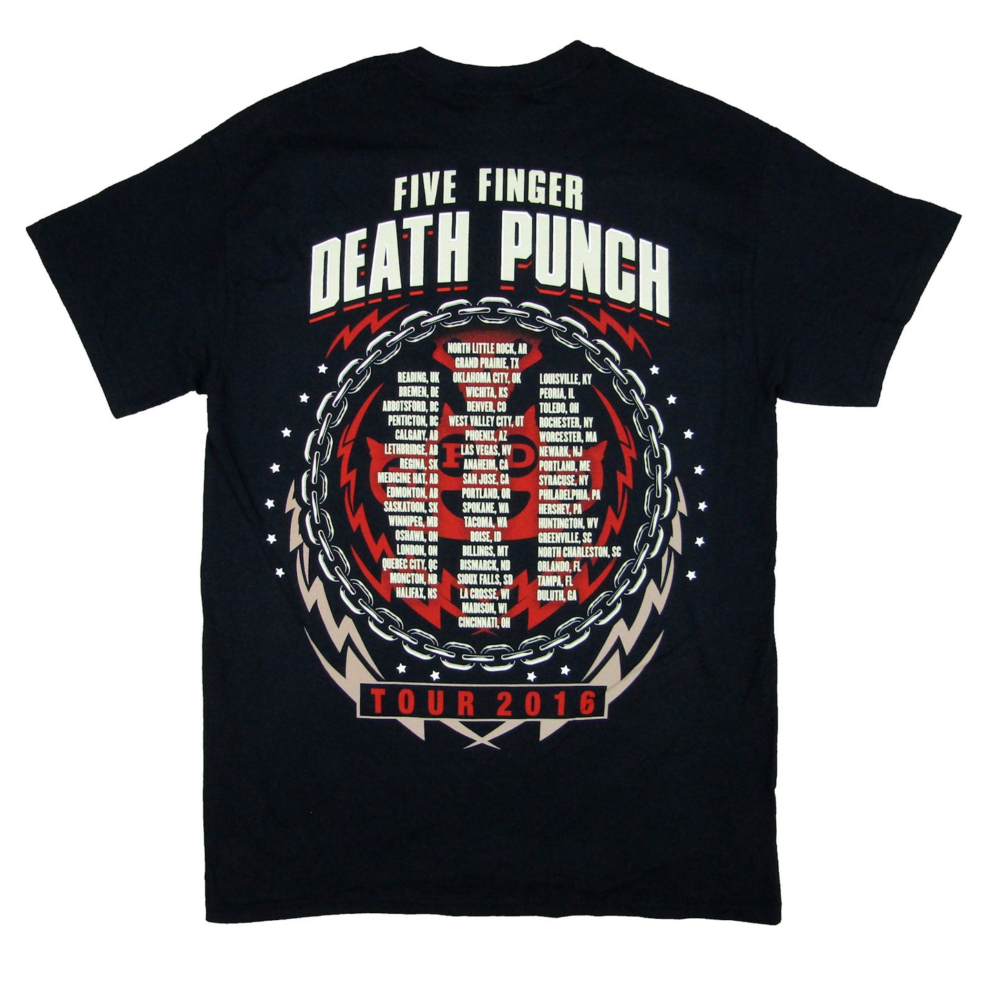 Five Finger Death Punch Zombie Kill World Tour 2016 Reading UK - Duluth GA T-shirt Back