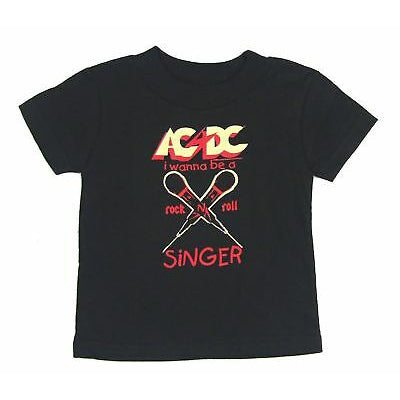 AC/DC I Wanna Be Rock N Roll Singer Infant Baby Shirt Childrens T-shirt Front