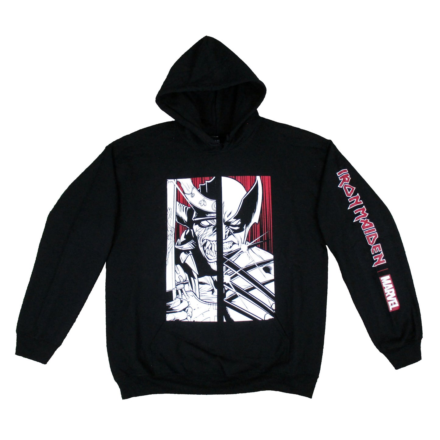 Iron Maiden Eddie & Wolverine Split Image (Rare And Limited Qty) Hooded Sweatshirt Back