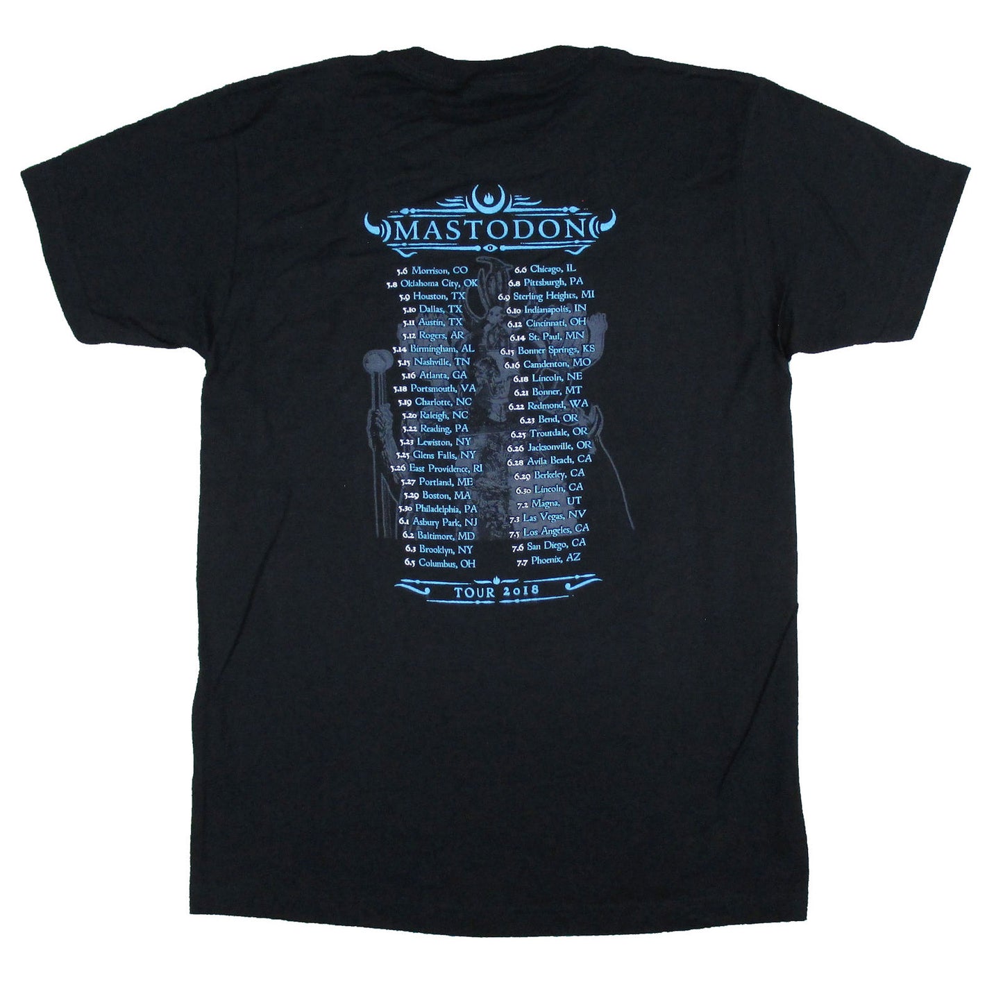Mastodon Original 2018 Helmet Tour Concert T-shirt Back