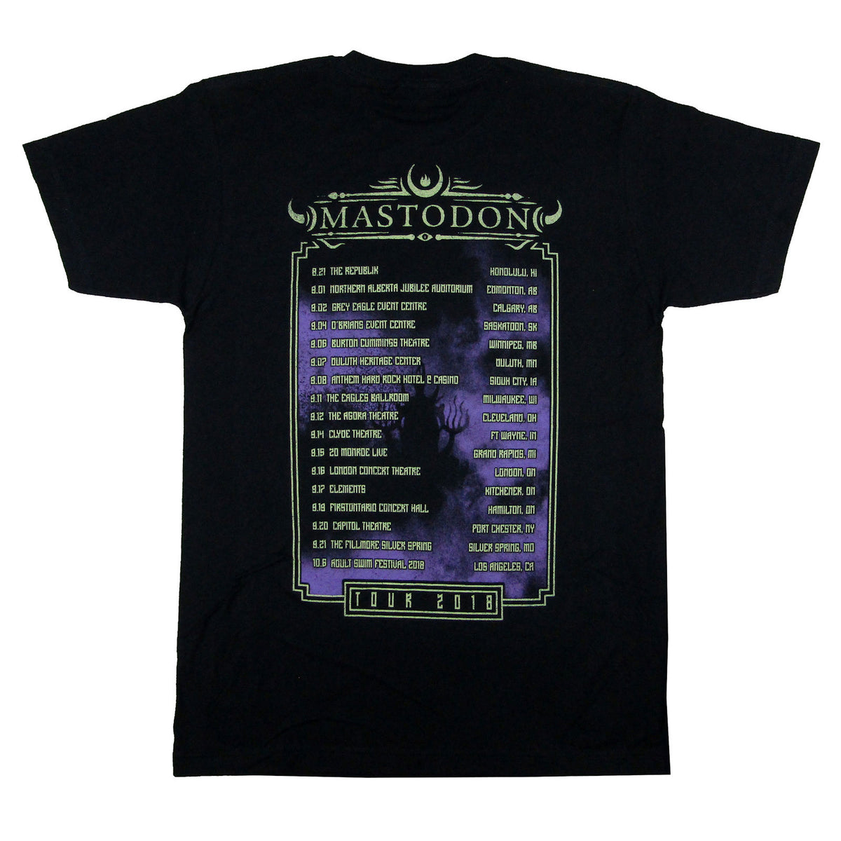Mastodon Relieve The Ages Of The Moon 2018 Tour HI - CAl T-shirt Back