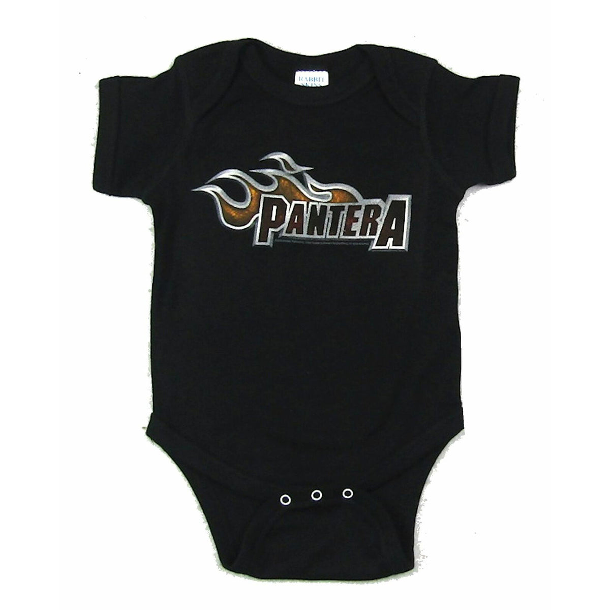 Pantera Flames Baby Infant Black Crawler Jumper One Piece Suit Bodysuit Front