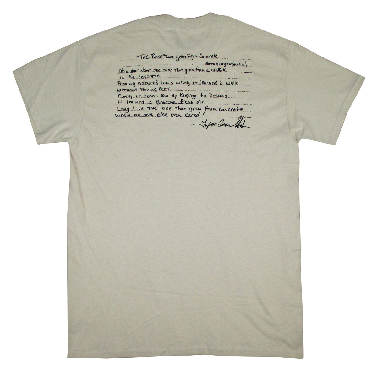 Tupac Rose From Concrete T-shirt Back