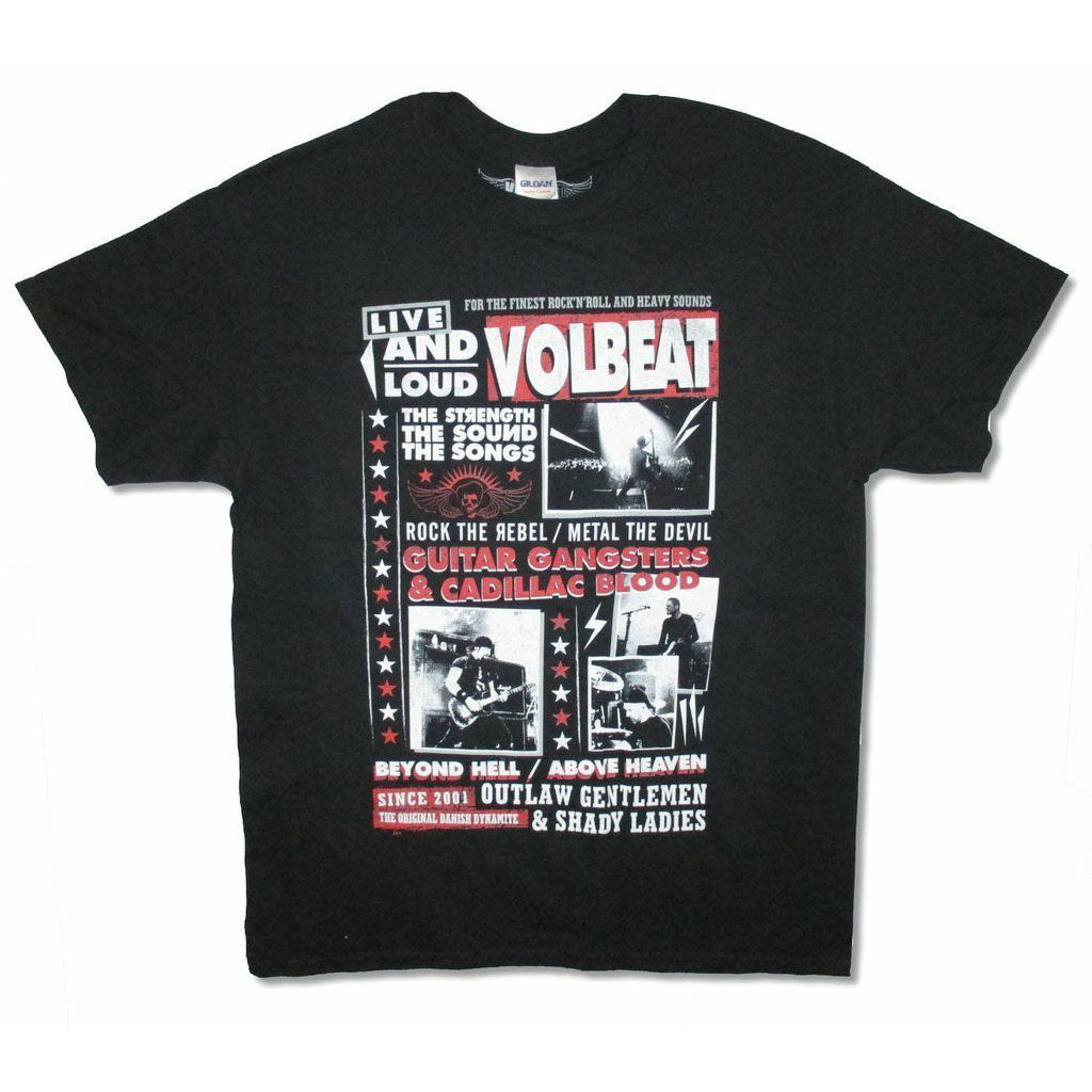 Volbeat Discography Album Titles Collage T-shirt Front