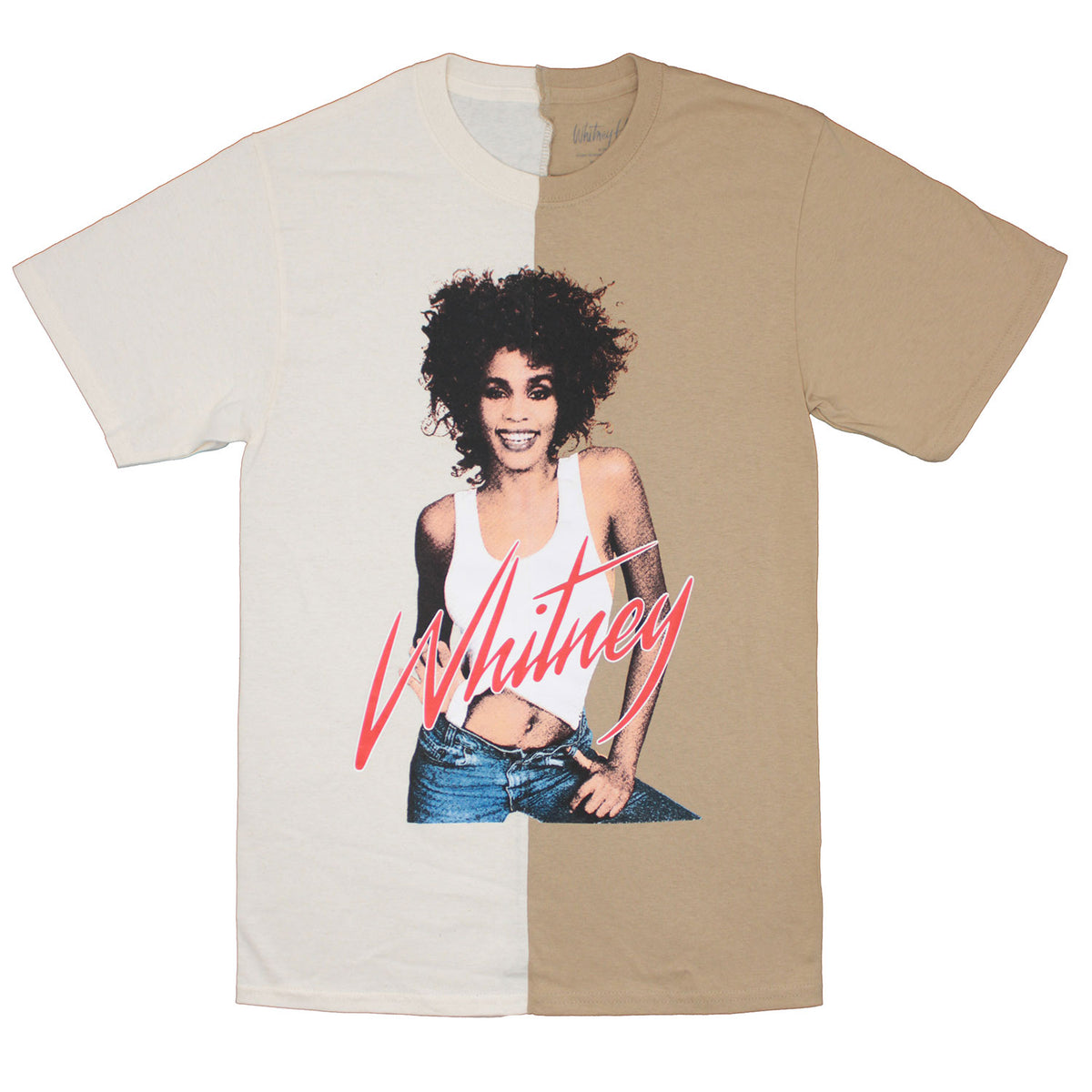 Whitney Houston Belly Button Half And Half T-shirt Front