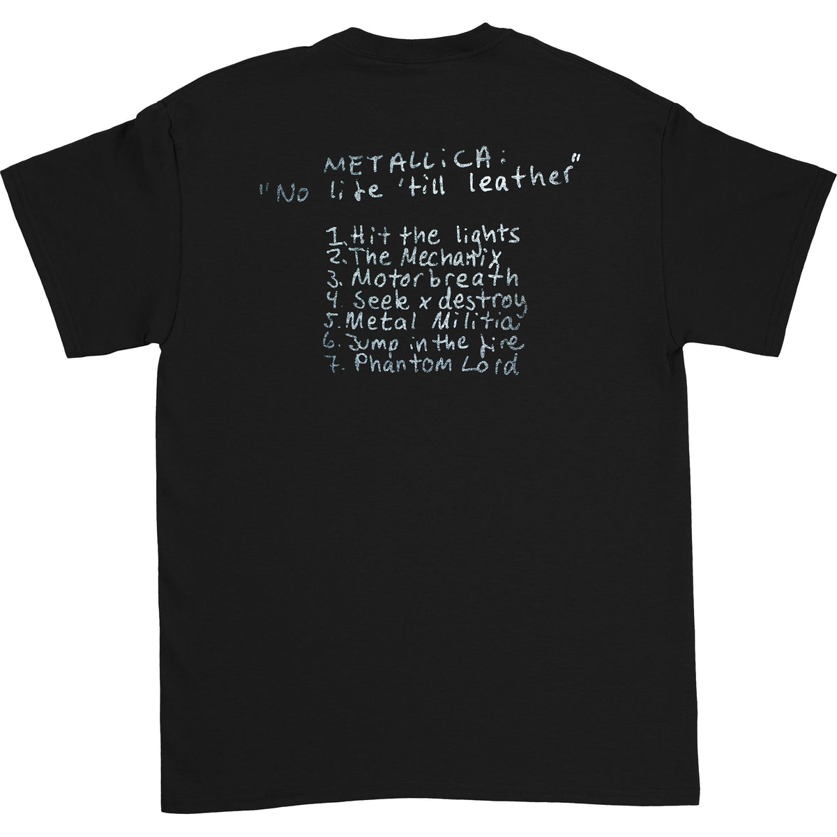 Metallica 1982 No Life 'Til Leather T-shirt Back