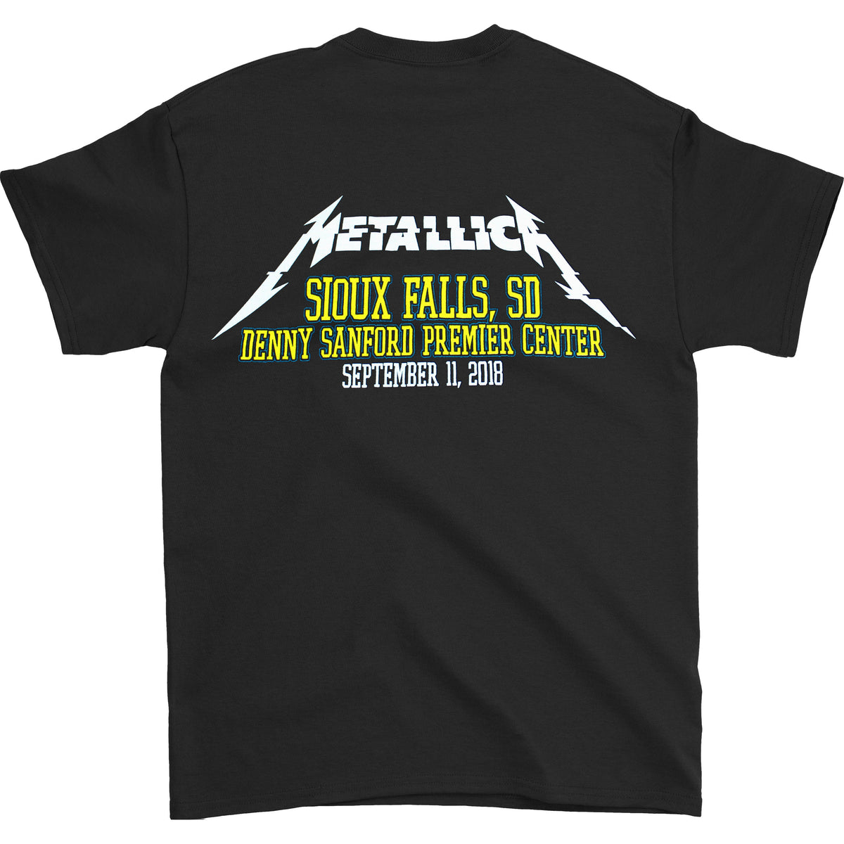 Metallica Sioux Falls, SD Denny Sanford Premier Center September 11, 2018 T-shirt Back
