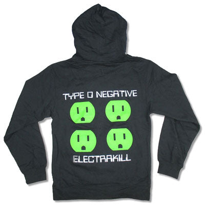 Type O Negative Slow Electrakill Zip Up Hooded Fleece Zippered Hooded Sweatshirt Back