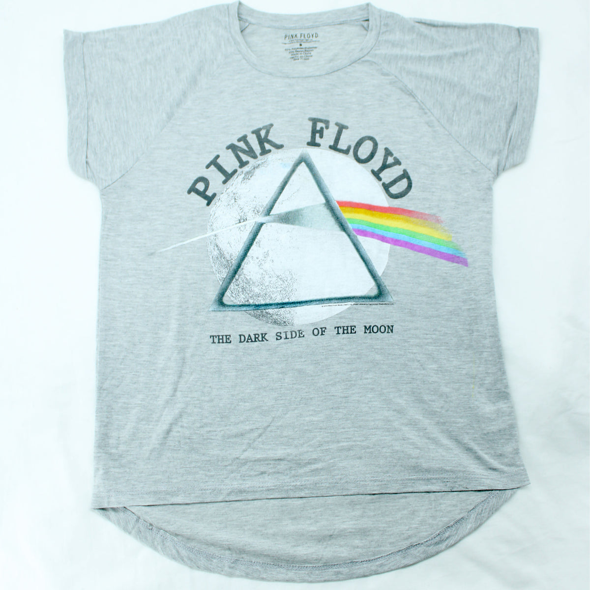 Pink Floyd Vintage Distressed The Dark Side Of The Moon With White Moon Junior Top Front
