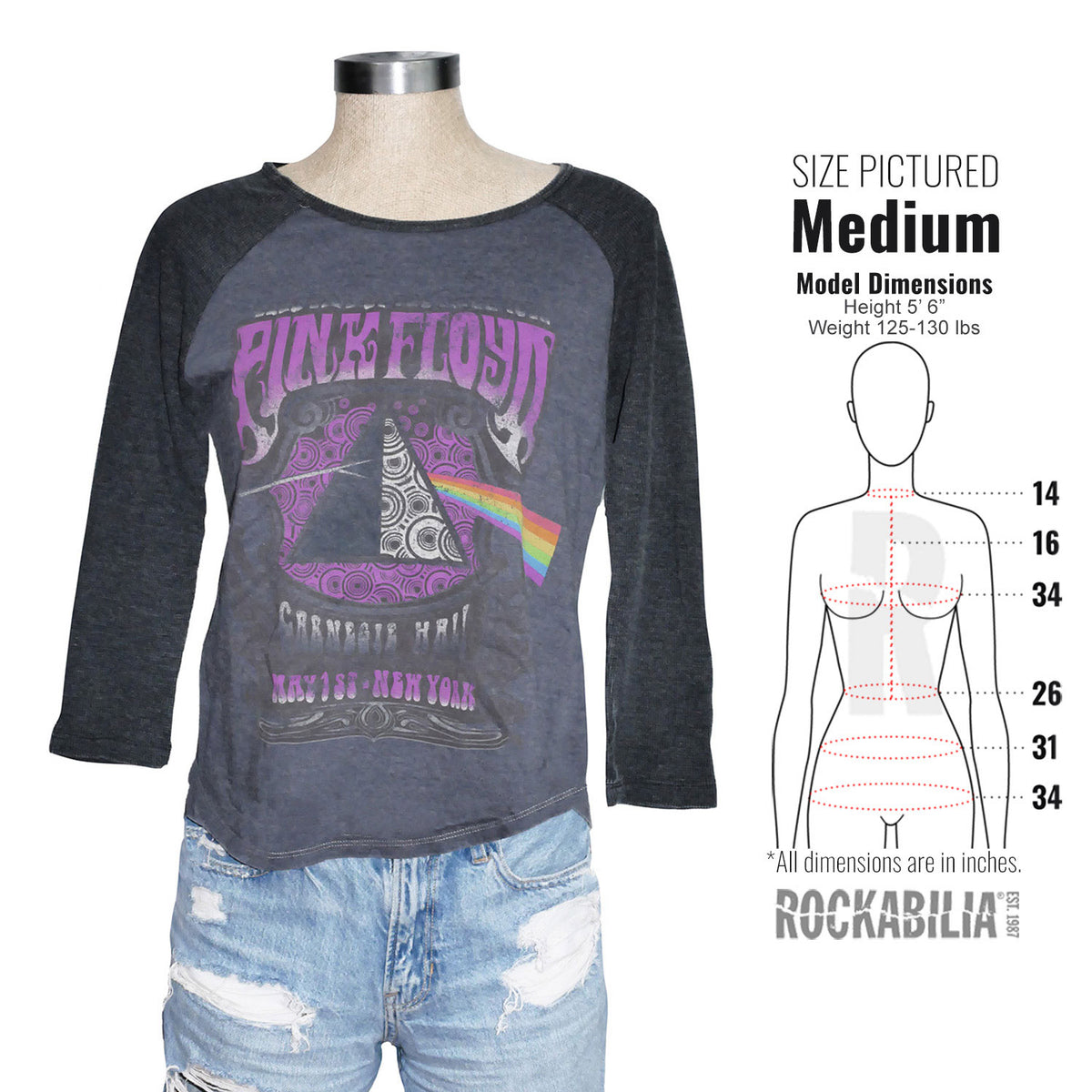 Pink Floyd Vintage Distressed Carnegie Hall May 1st - New York Junior Top Alt 3
