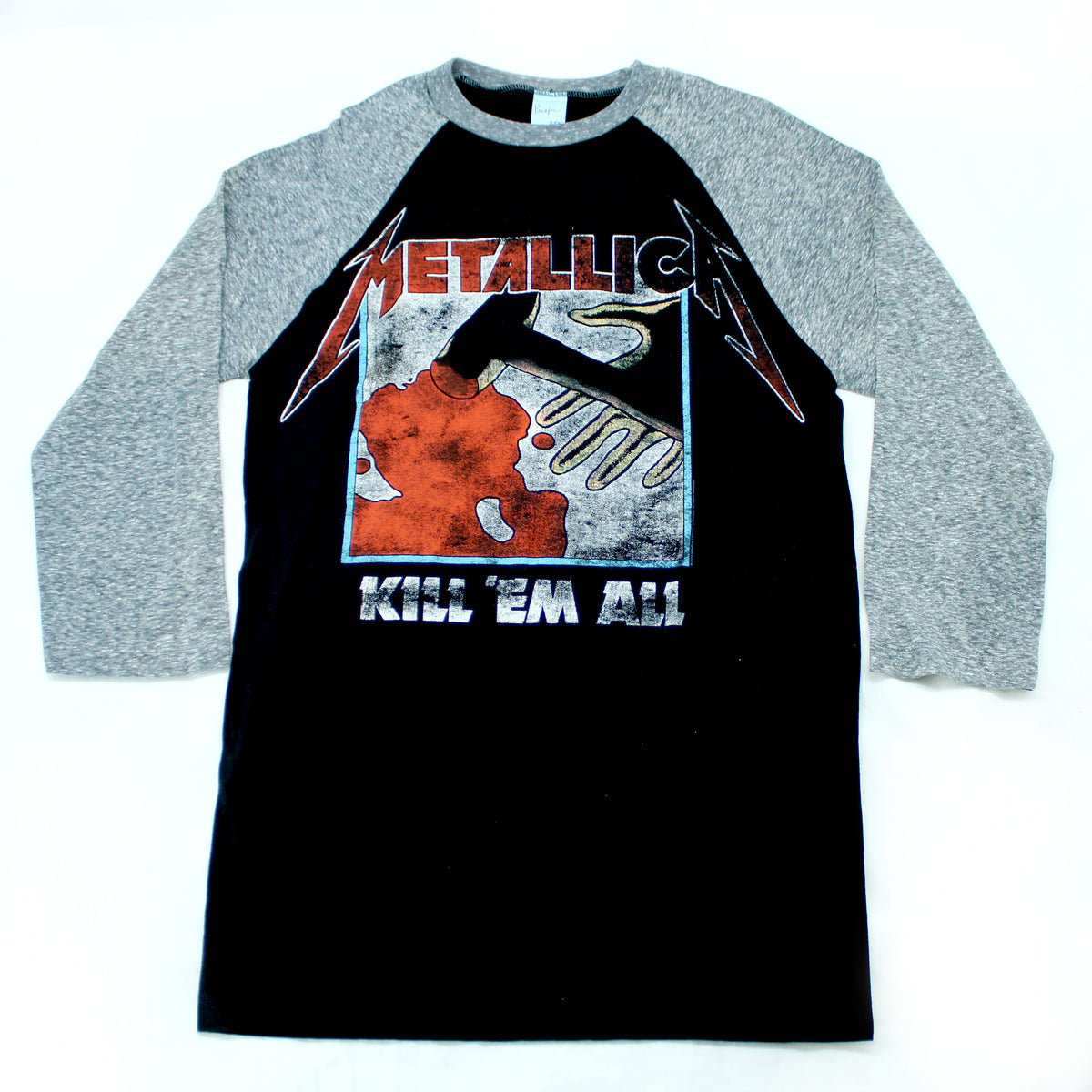 Metallica Vintage Distressed Kill 'Em All Raglan Baseball Jersey Front