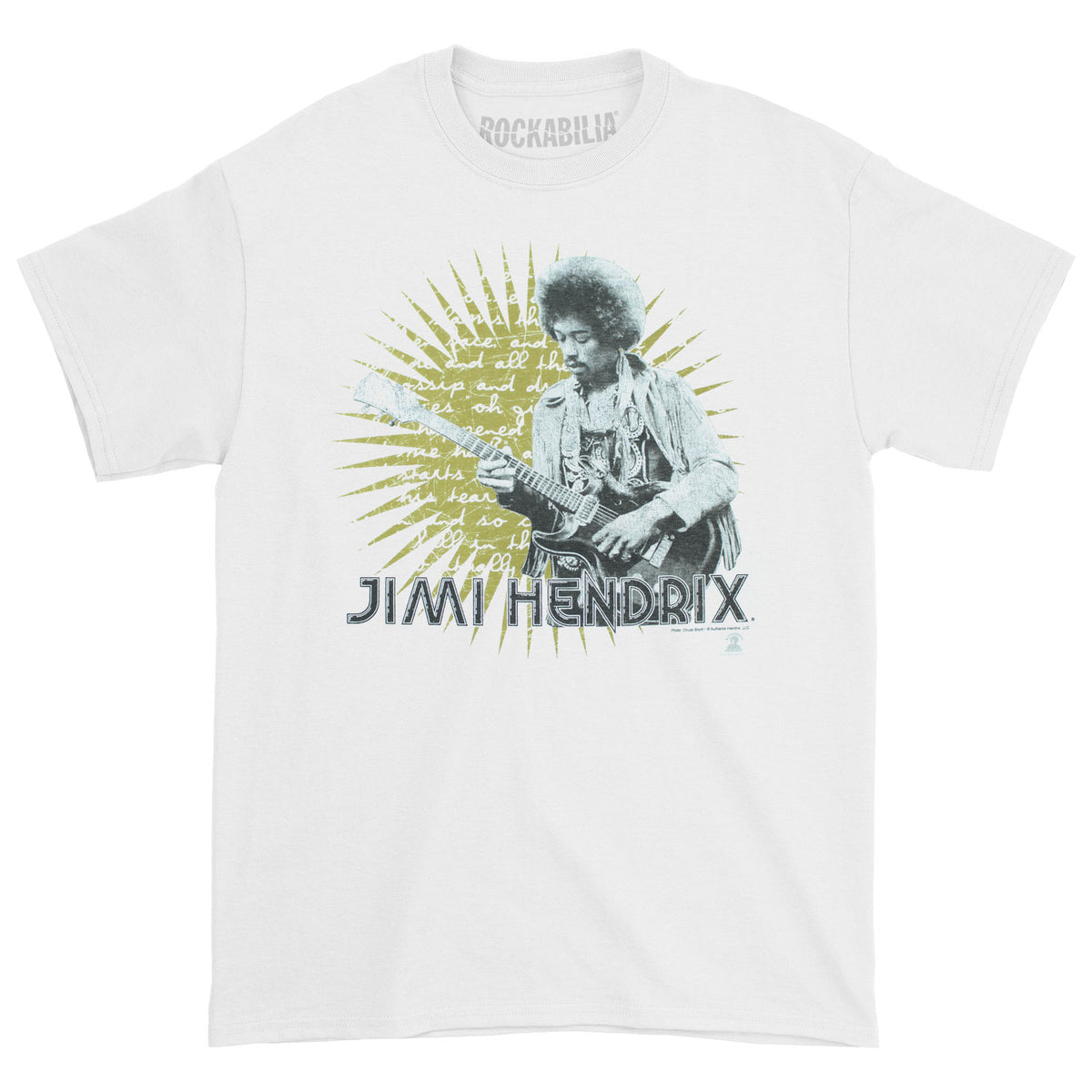 Jimi Hendrix Gold Burst T-shirt Front