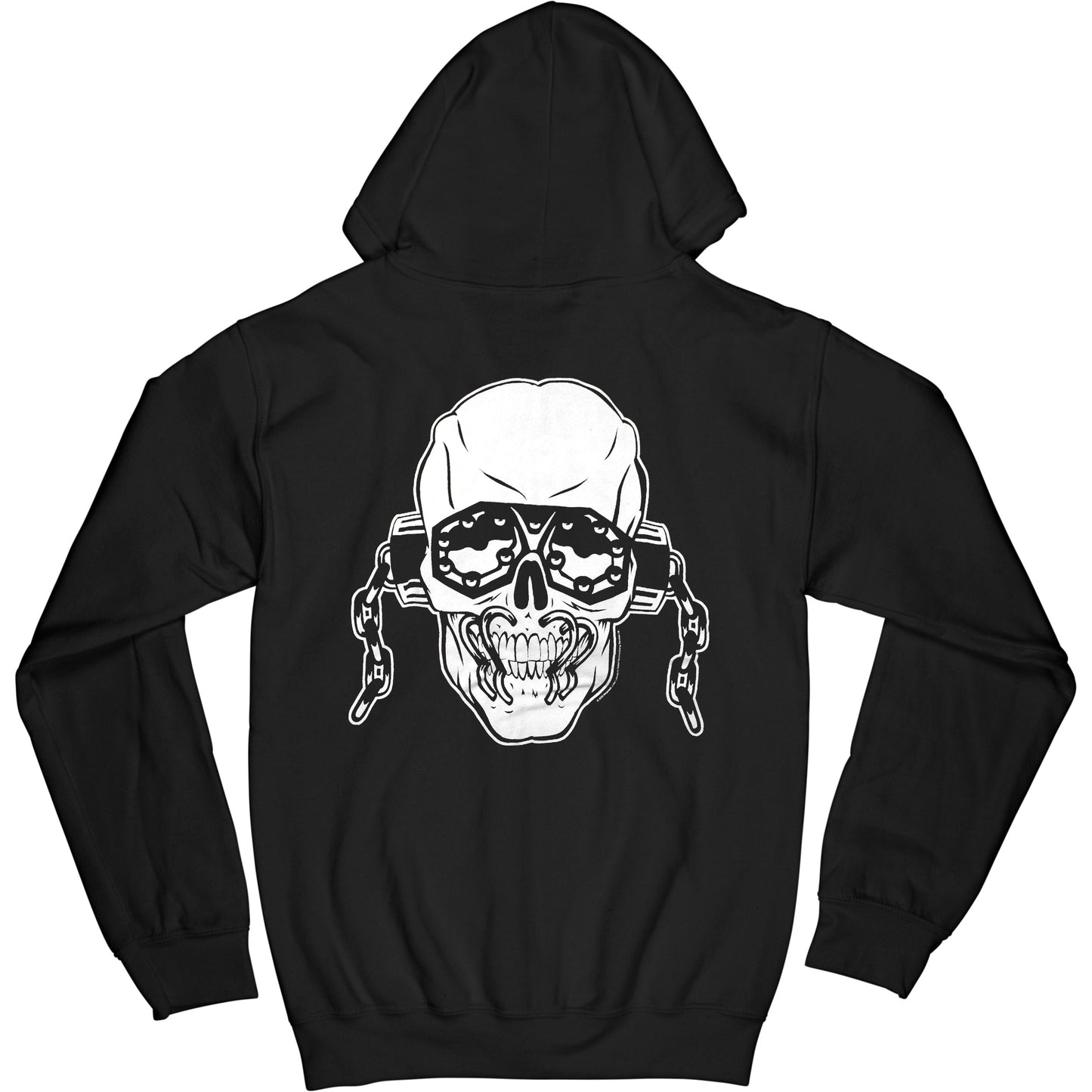 Megadeth White Logo (Discontinued And Almost Gone) Zippered Hooded Sweatshirt Back
