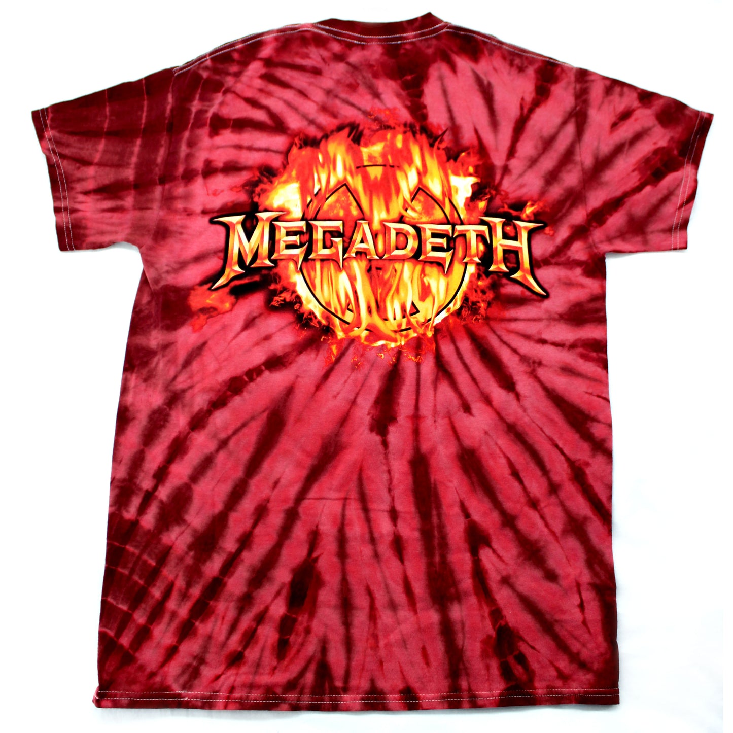 Megadeth Vic Rattlehead In Flames Tie Dye T-shirt Back