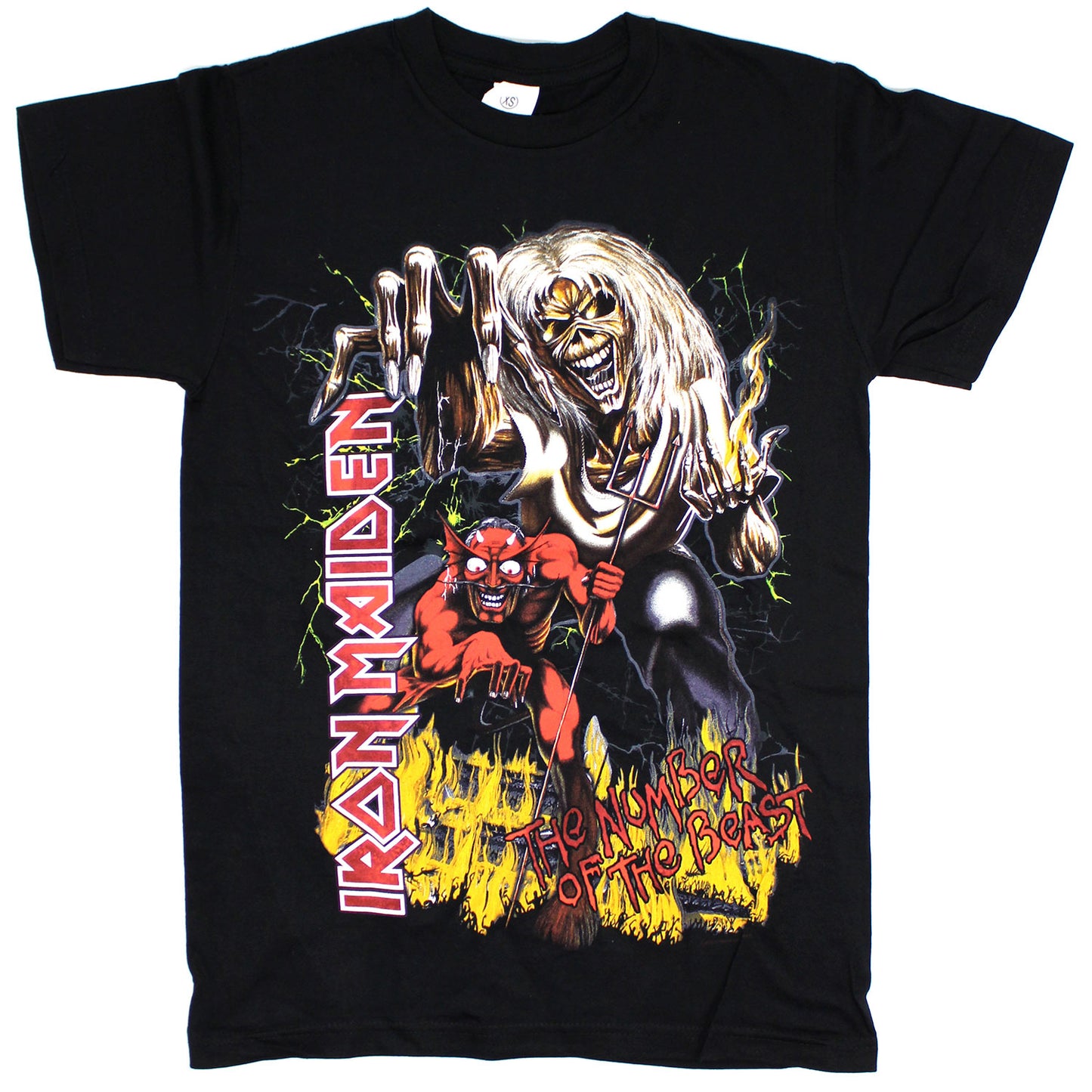 Iron Maiden The Number Of The Beast With Vertical Logo T-shirt Front