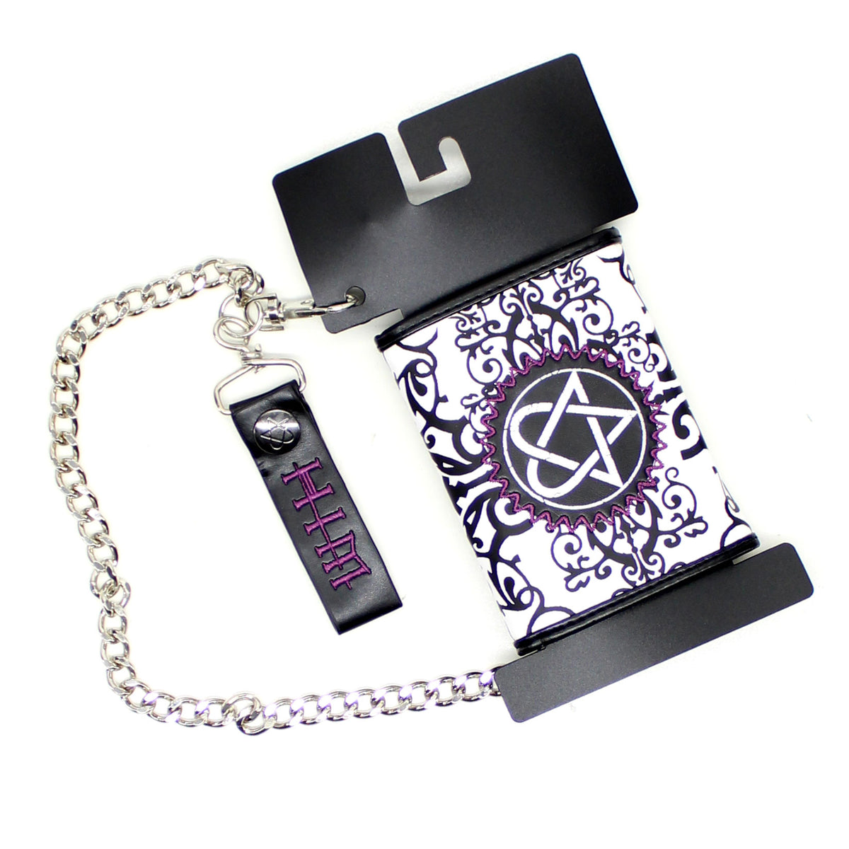 HIM Embroidered Purple Logo Tri-Fold Wallet Back