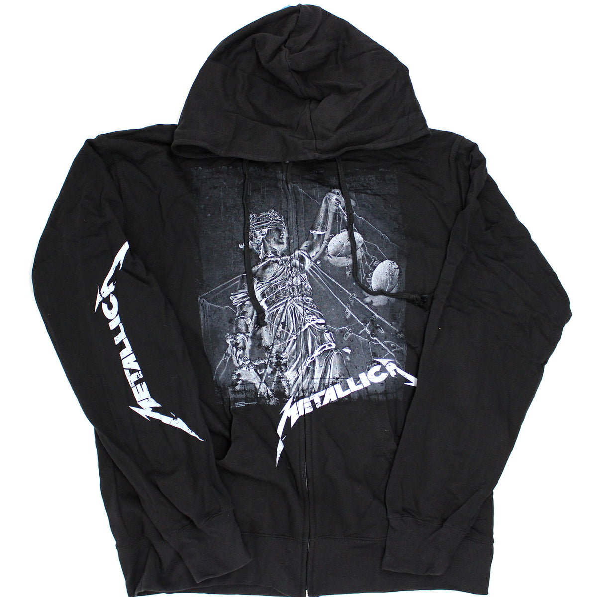 Metallica ...And Justice For All Zippered Hooded Sweatshirt Front