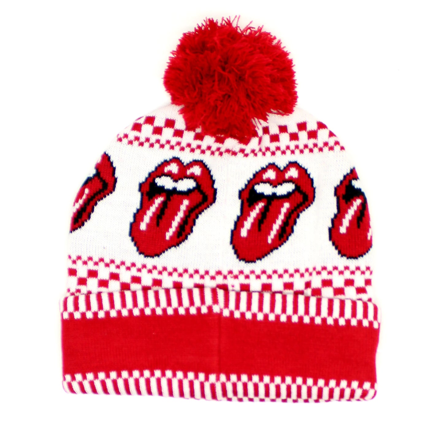 Rolling Stones Christmas Tongue Beanie Back