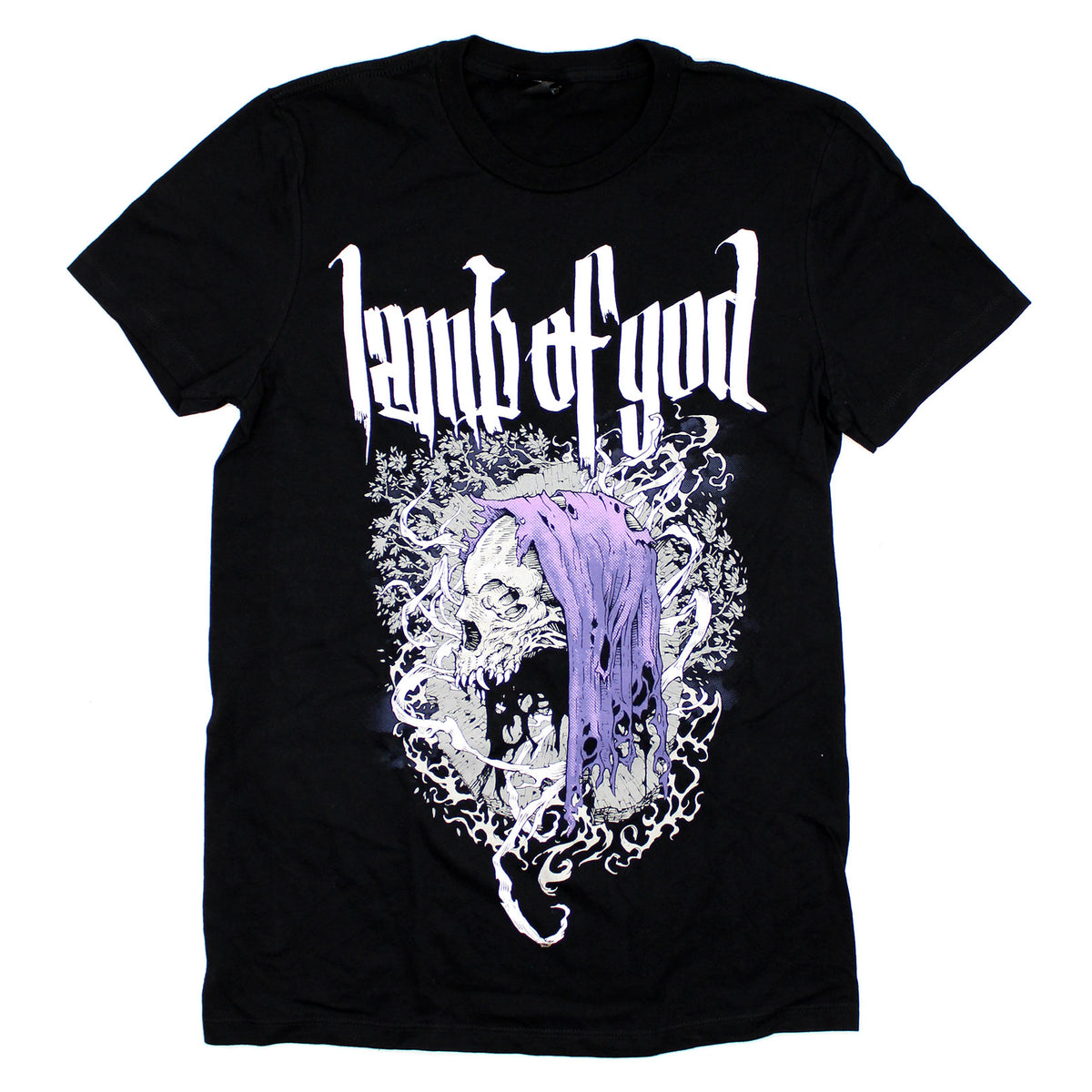 Lamb Of God Hooded Skull T-shirt Front