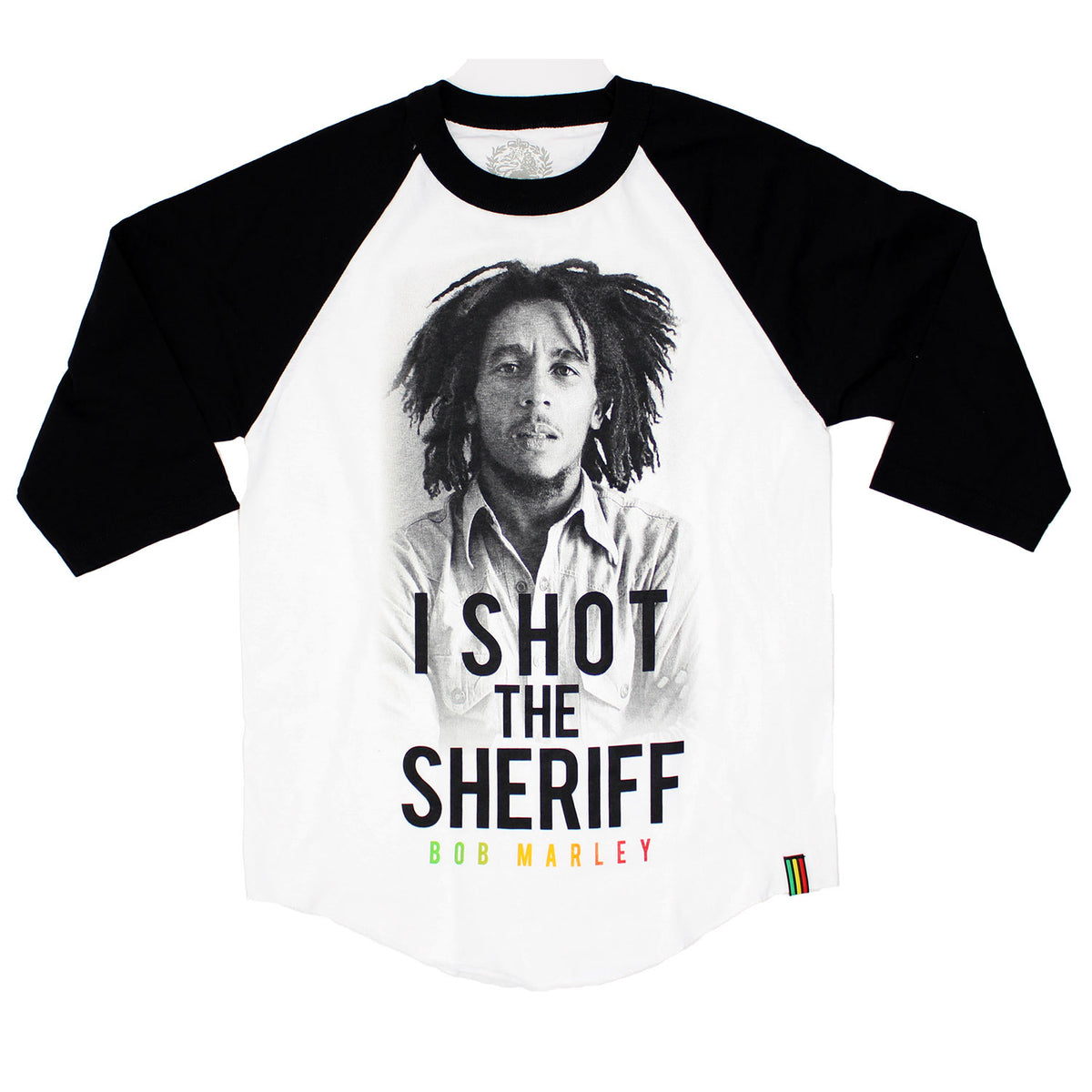 Bob Marley I Shot The Sheriff Raglan Baseball Jersey Front