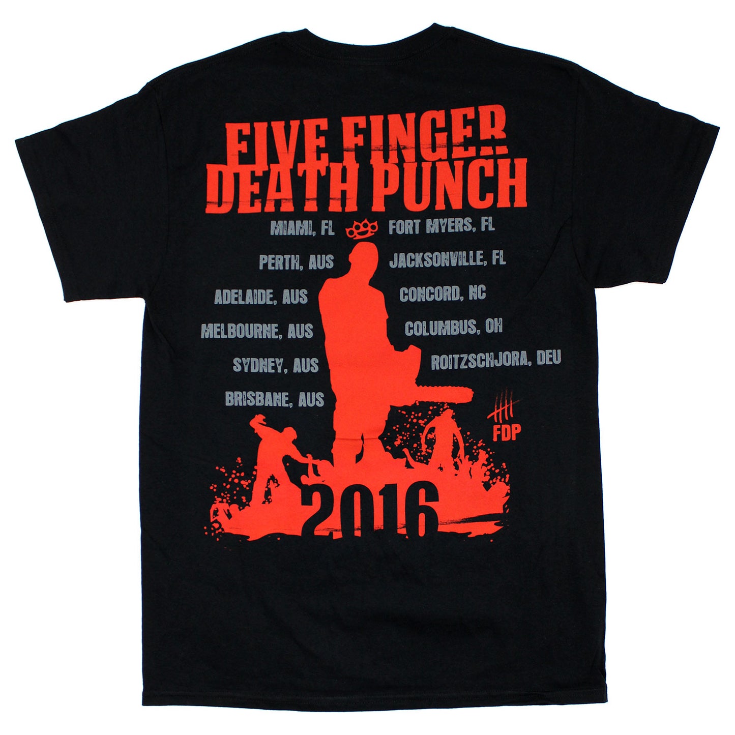 Five Finger Death Punch Got Your Six 2016 World Tour Miami - Germany T-shirt Back