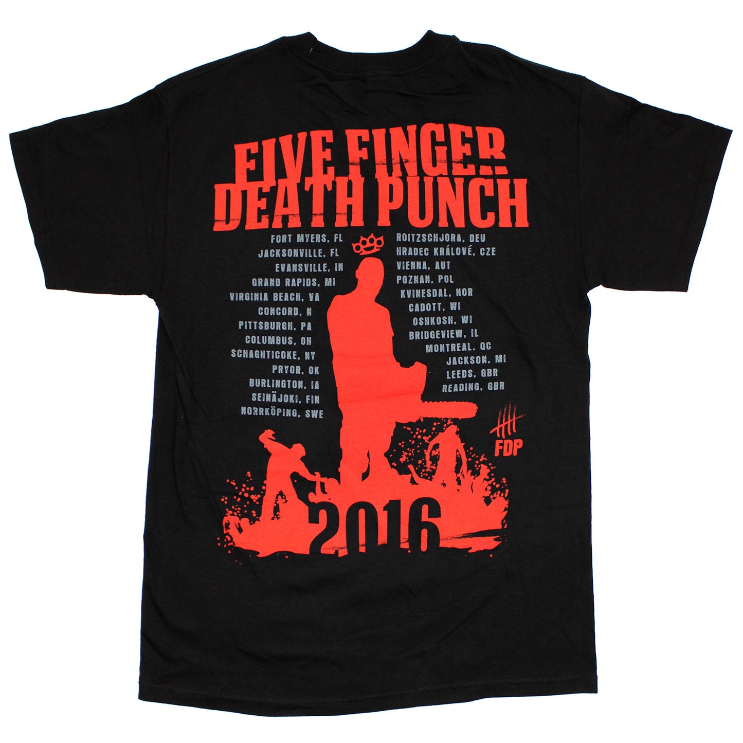 Five Finger Death Punch Got Your Six 2016 World Tour Fort Myers - Readiong UK T-shirt Back