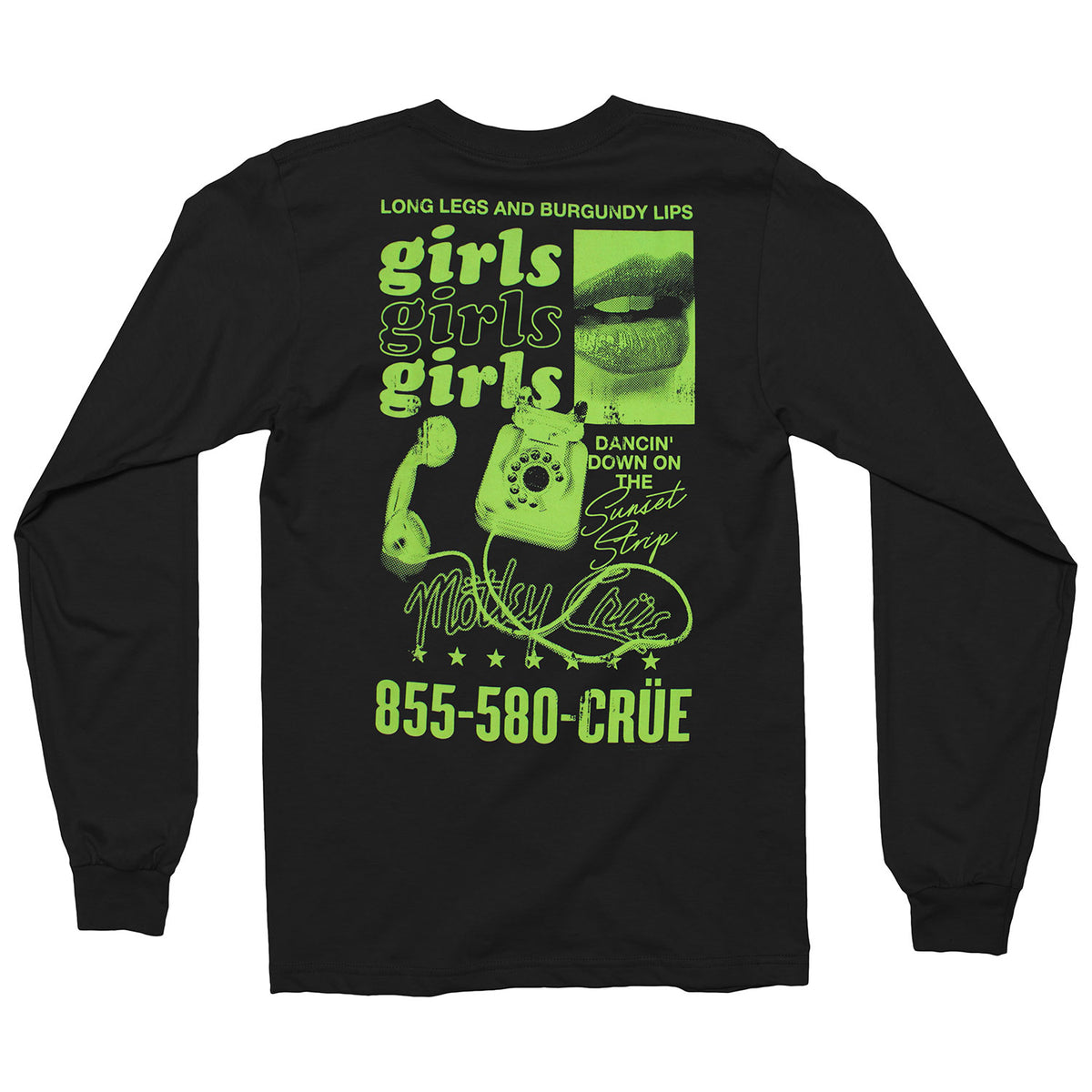 Motley Crue 855-580-CRUE Long Sleeve Back