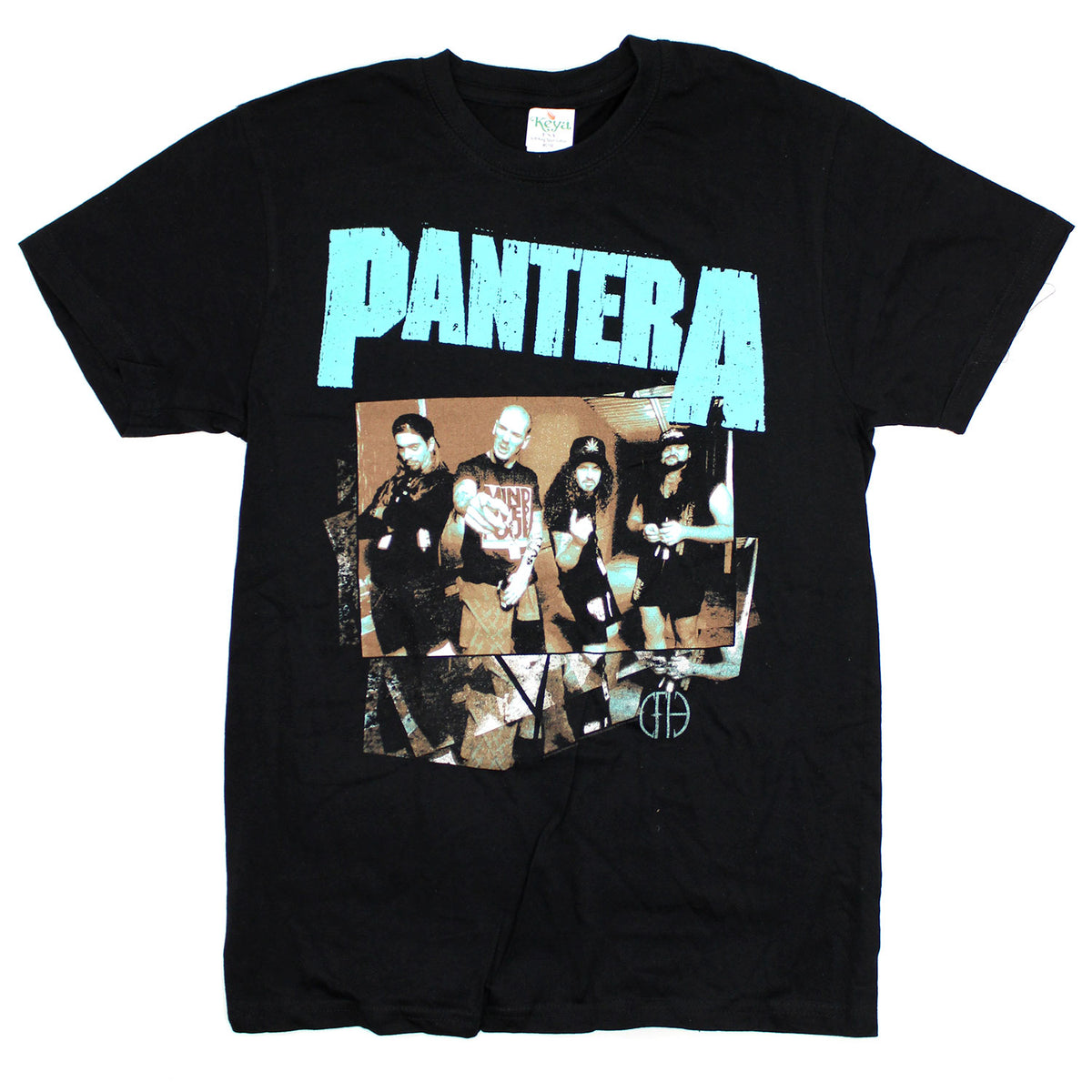 Pantera Slanted Sepia Tone Photo & Turquoise Logo CFH Slim Fit T-shirt Front
