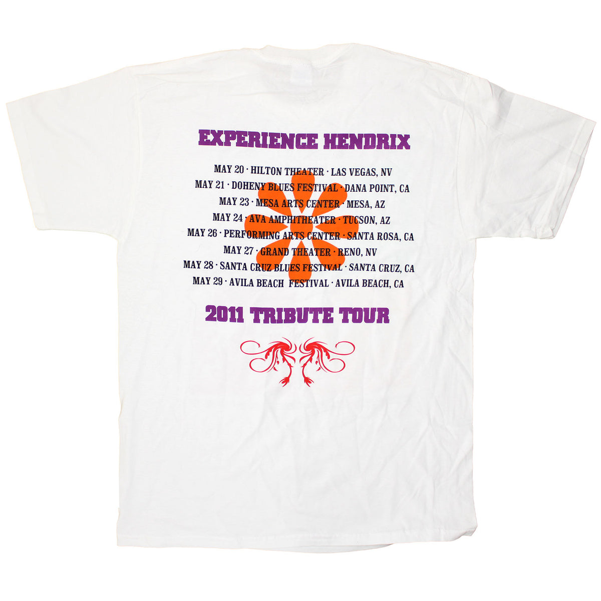 Jimi Hendrix 2011 Tribute Tour Tee T-shirt Back