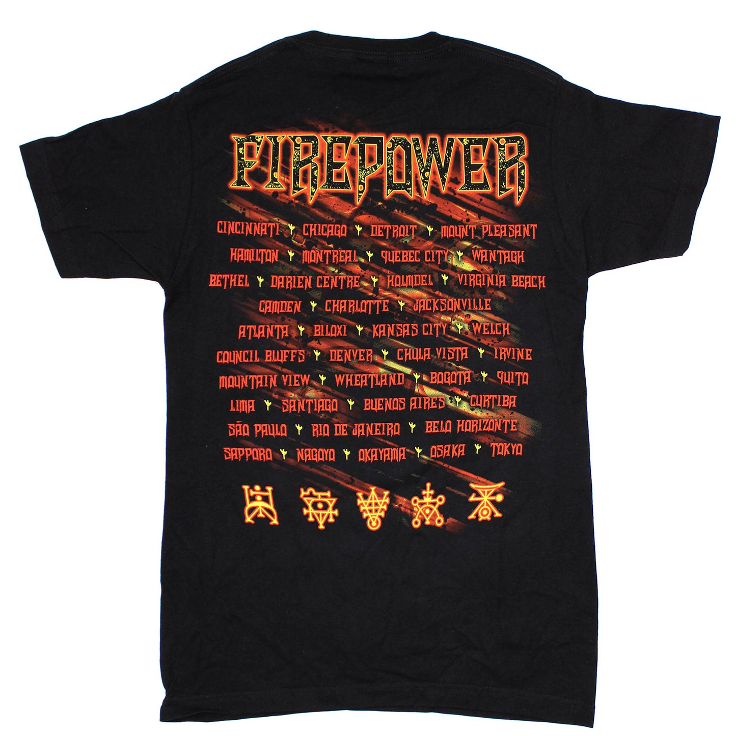 Judas Priest Original Fire Power World Tour Concert T-shirt Back