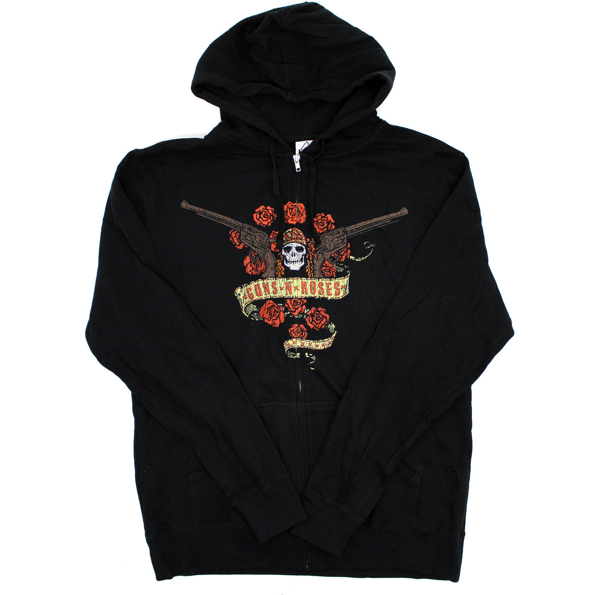 Guns N Roses Axl Rose Skull Zippered Hooded Sweatshirt Front