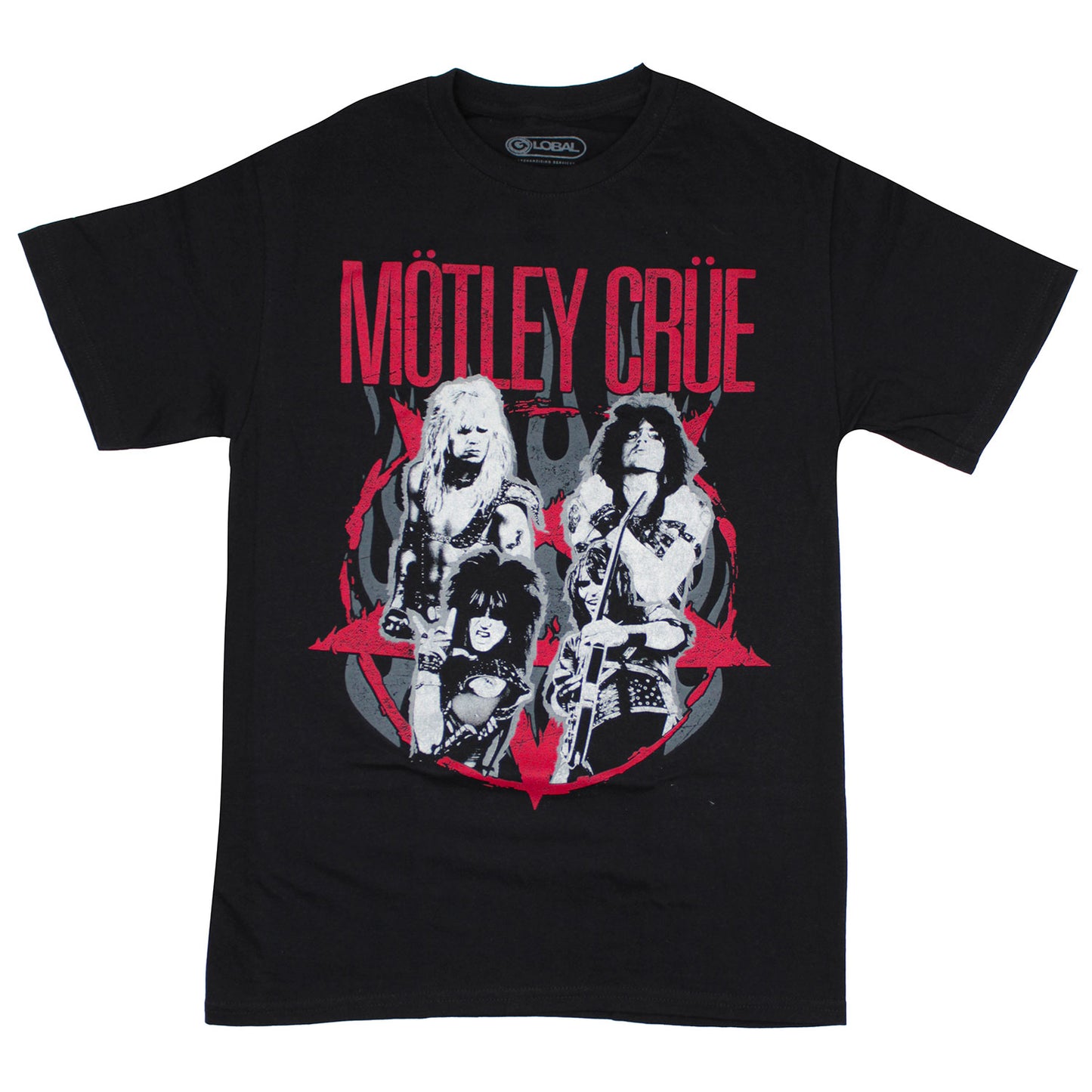 Motley Crue Pentagram Flames T-shirt