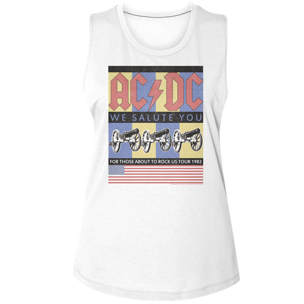 AC/DC Flag We Salute You Womens Tank Front