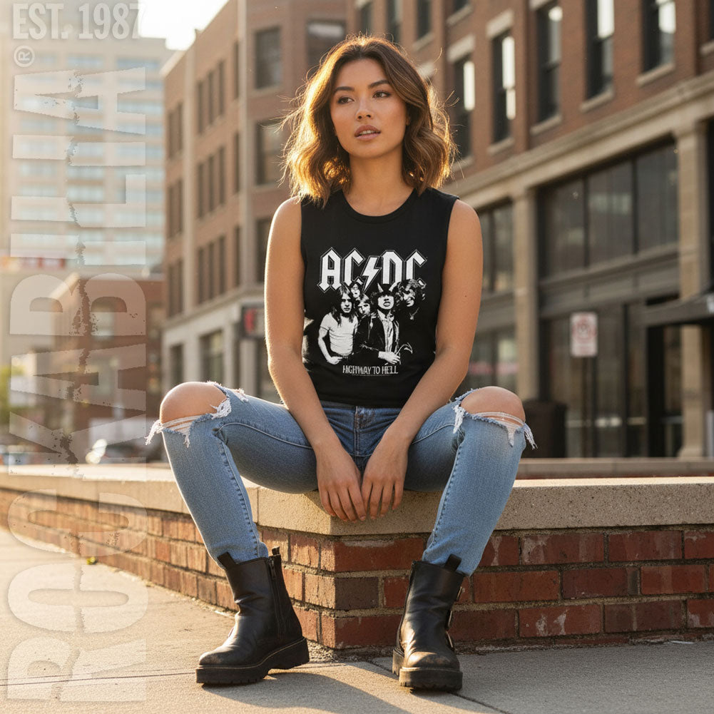 AC/DC Bw Highway Photo Womens Tank Alt 2