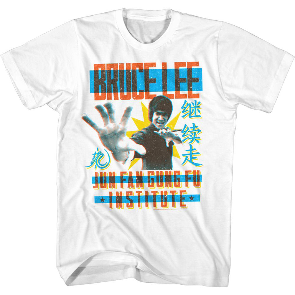 Bruce Lee Poster Primaries T-shirt Front