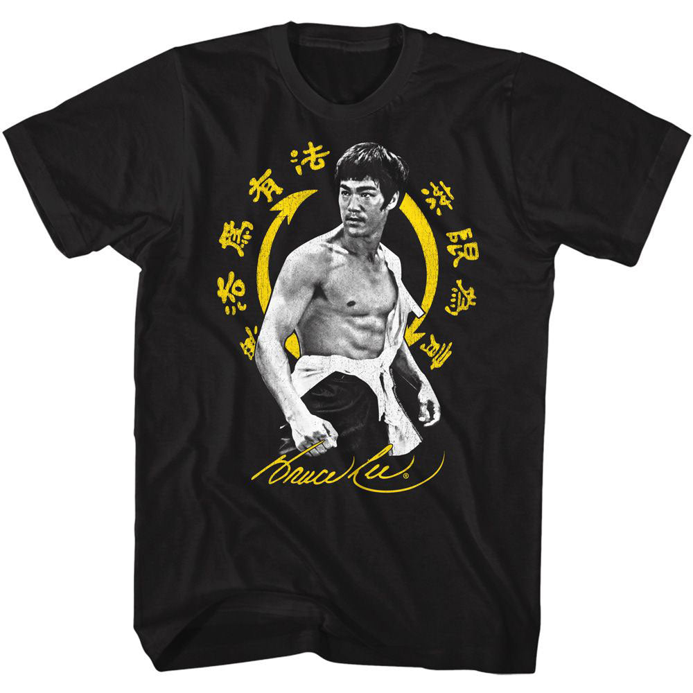 Bruce Lee Bright Symbol Bg T-shirt Front