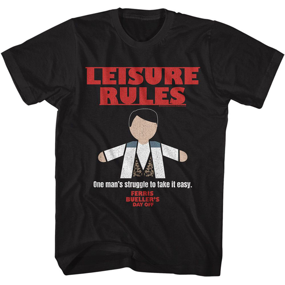 Ferris Beuller's Day Off Fbdo Leisure Rules T-shirt Front