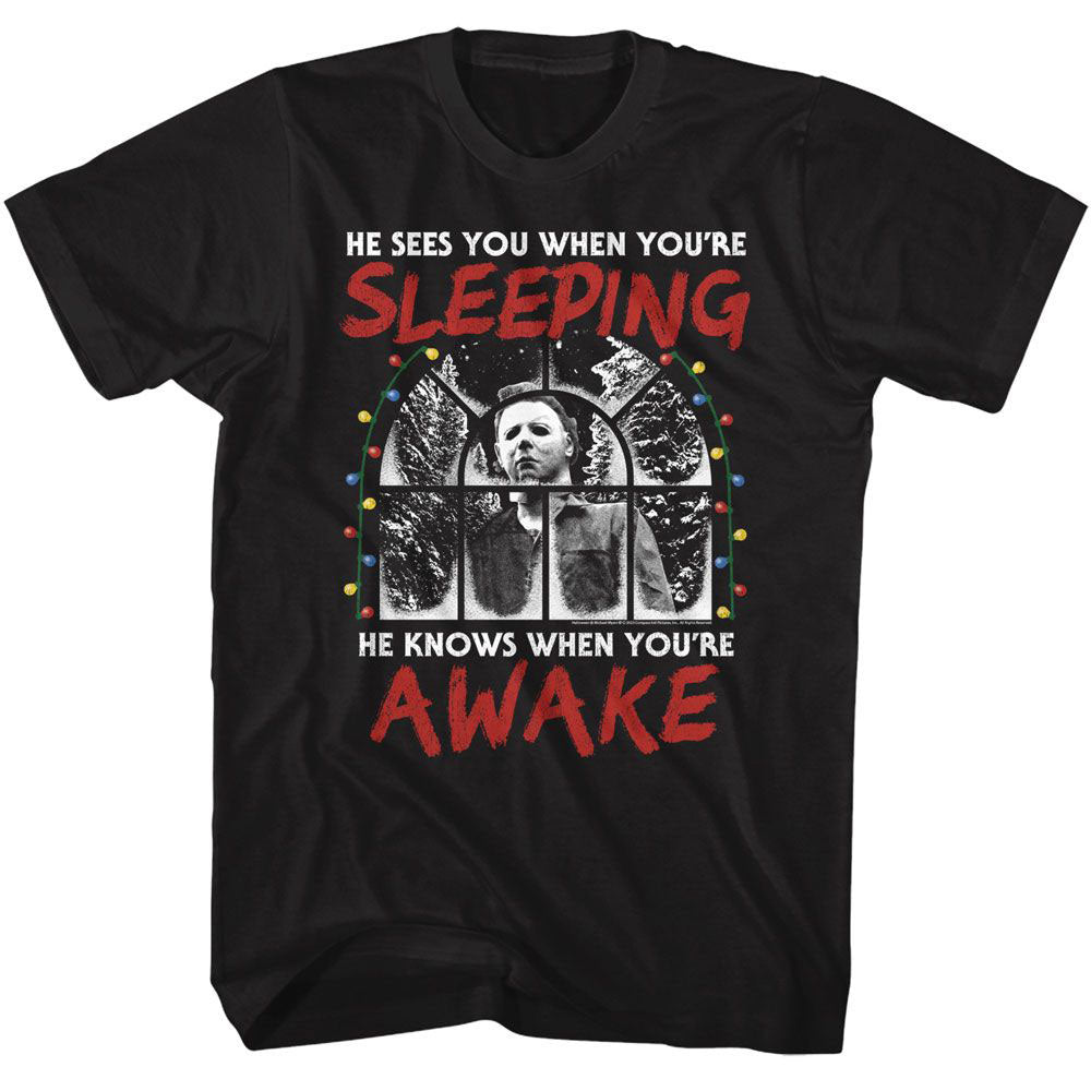 Halloween Sees You When Youre Sleeping T-shirt Front