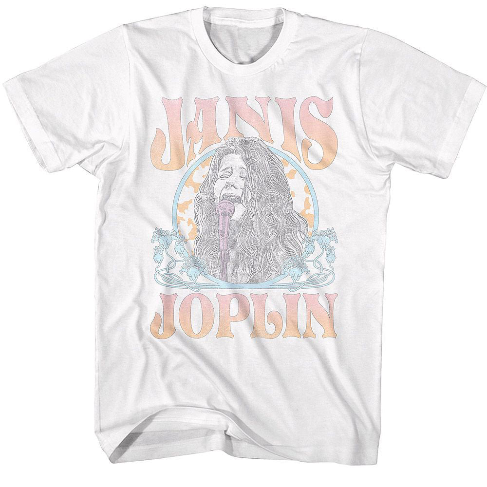Janis Joplin Faded Art Noveau Circle T-shirt Front