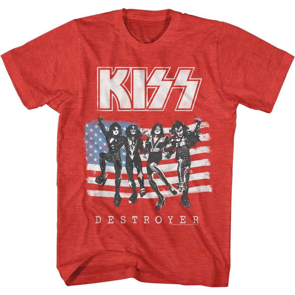 KISS American Flag Kiss T-shirt Front