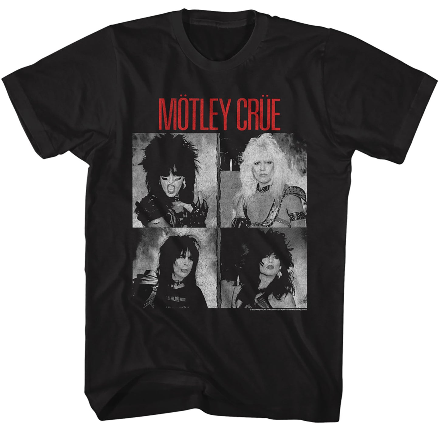 Motley Crue-bw Shout Cover T-shirt Front