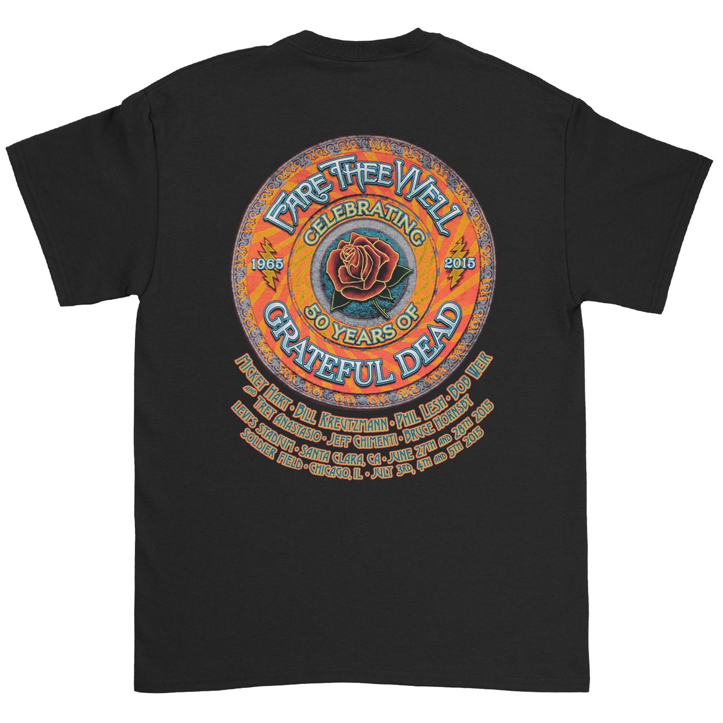 Grateful Dead Terrapin Turtles 2015 Tour Tee T-shirt Back