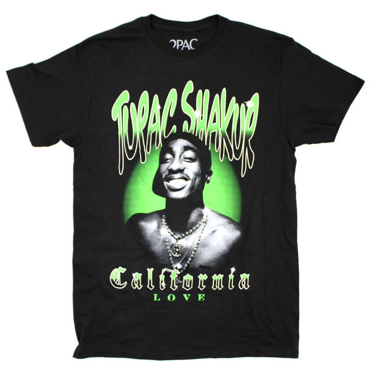 Tupac Green California Love T-shirt Front