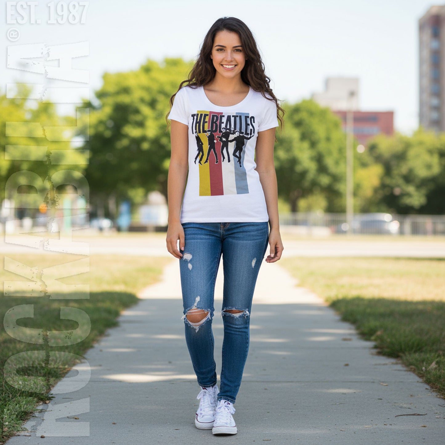 Beatles Color Bars Plus Size Tee Junior Top Alt 2