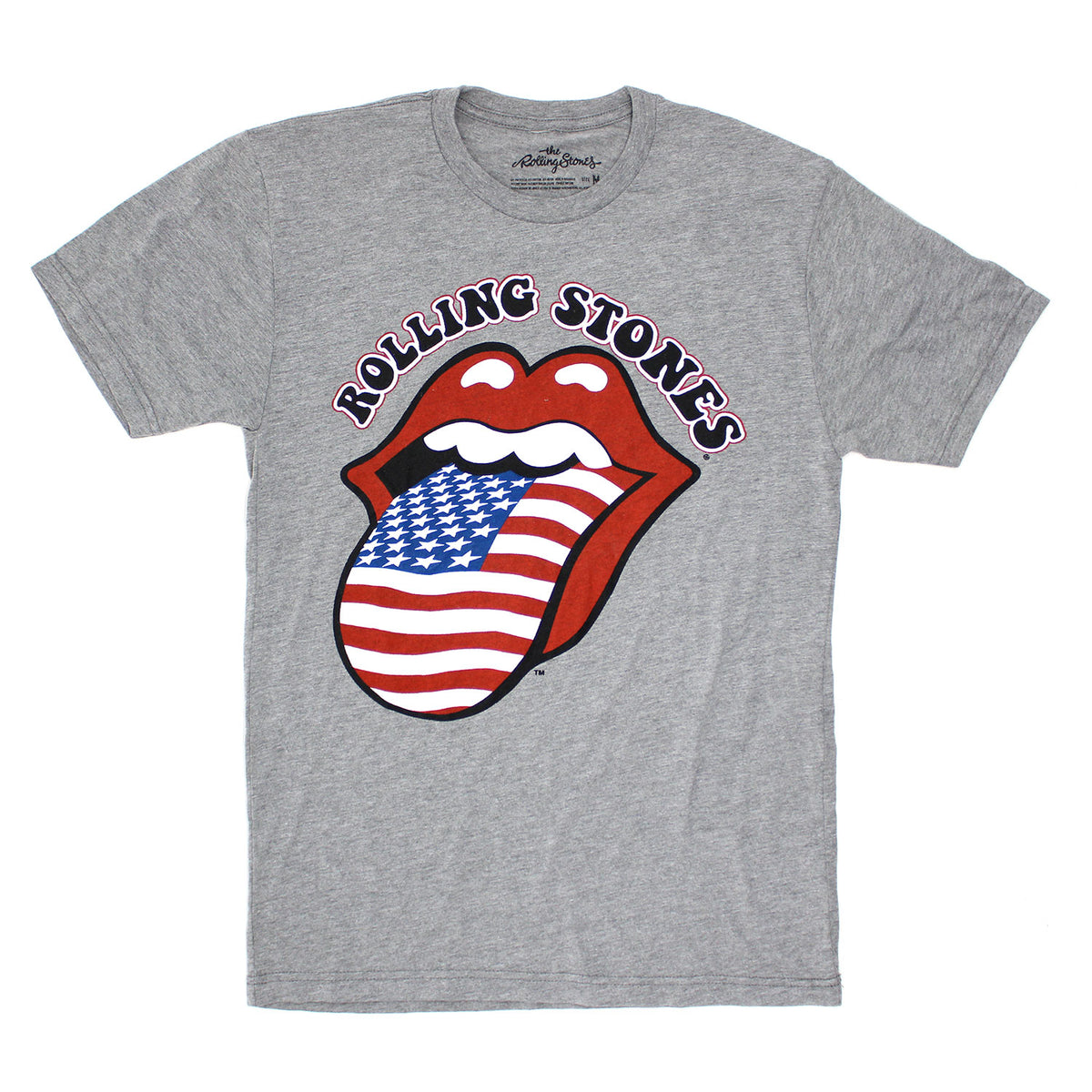 Rolling Stones American Flag Tongue Under Logo Slim Fit T-shirt Front