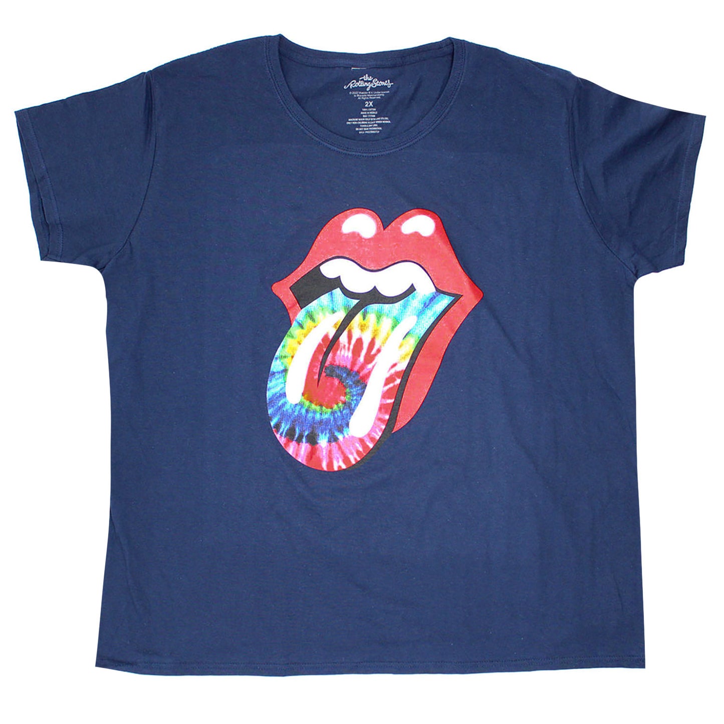 Rolling Stones Dyed Tongue on Navy Blue Tee T-shirt
