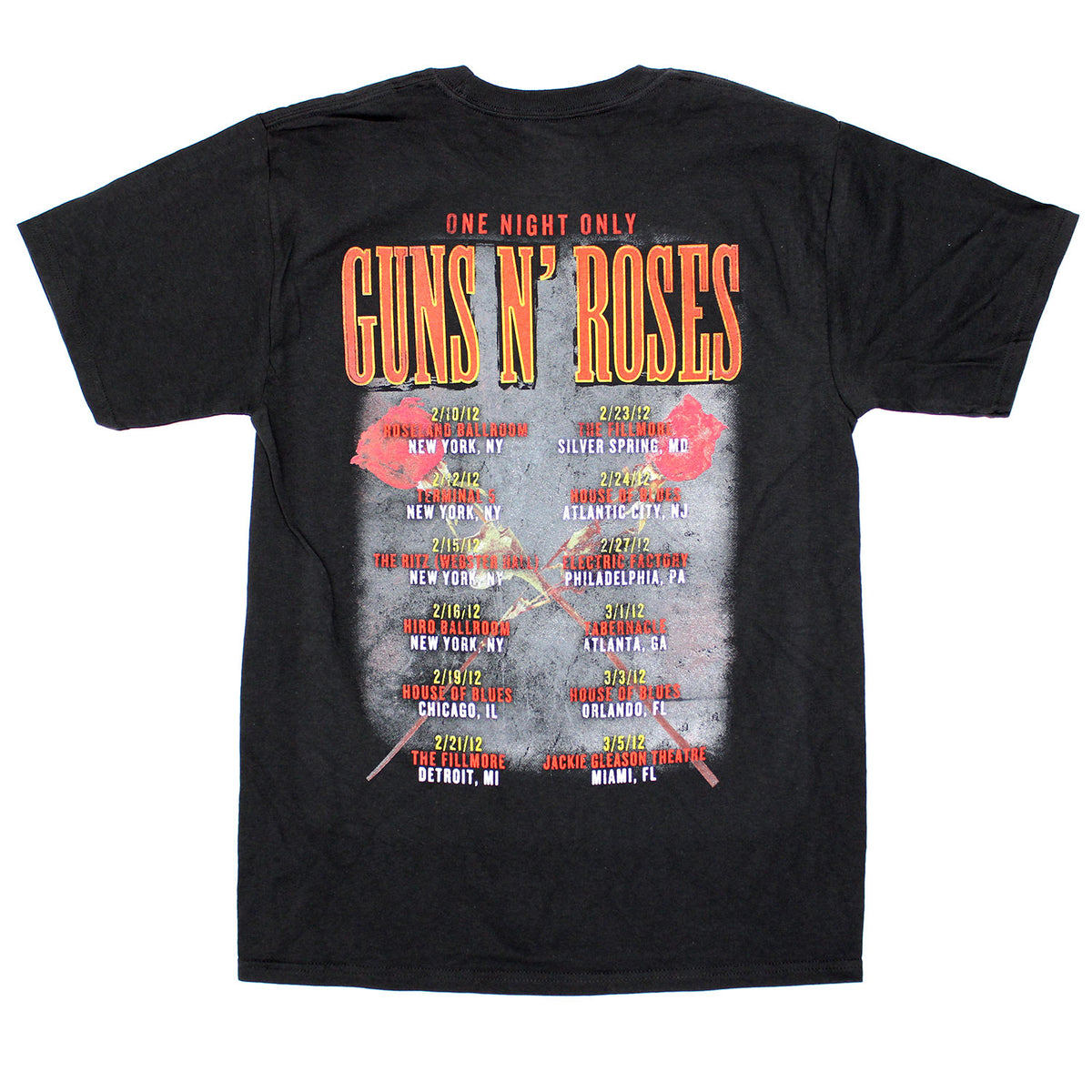 Guns N Roses Once In A Lifetime Up Close And Personal T-shirt Back