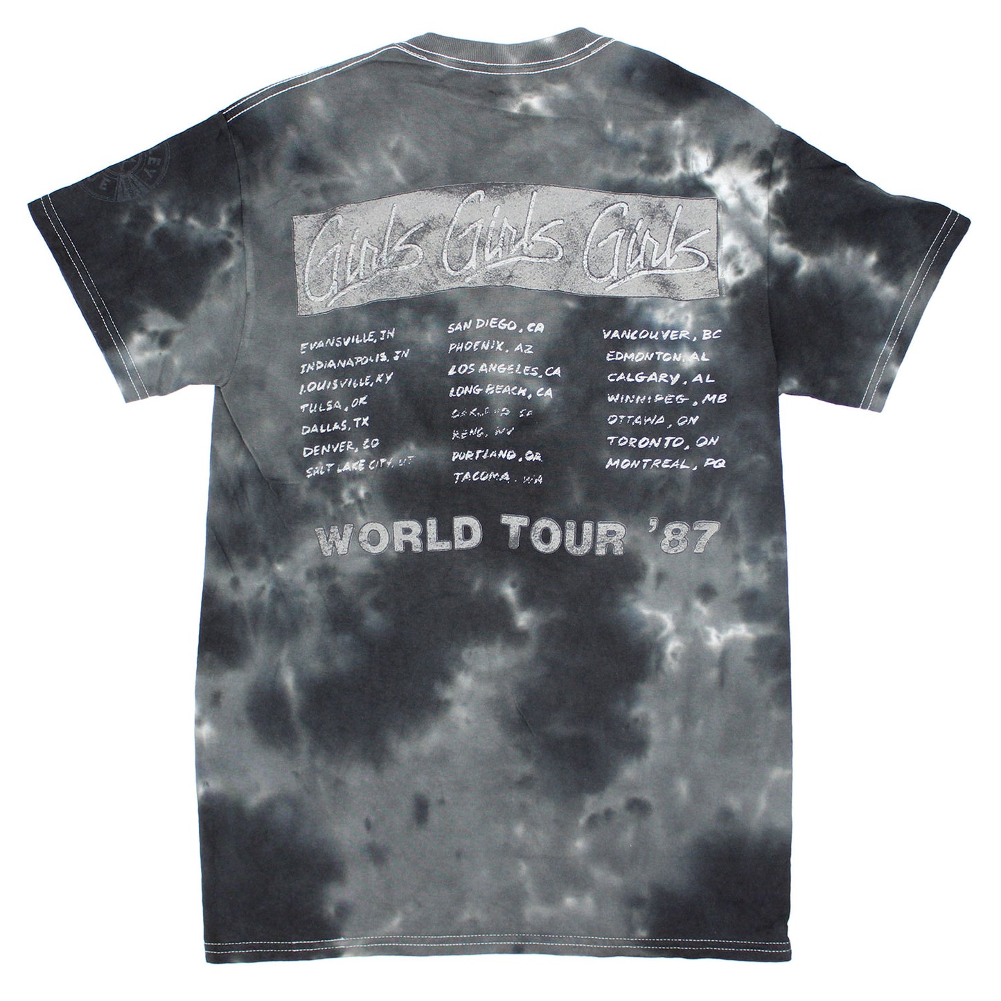 Motley Crue Girls Girls Girls World Tour '87 Tie Dye T-shirt Back
