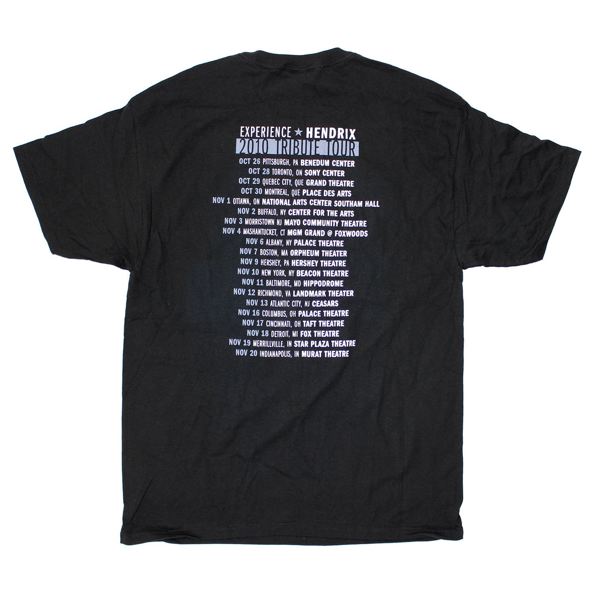 Jimi Hendrix W.C.S.B. Tribute Tour Gray Print Tee T-shirt Back