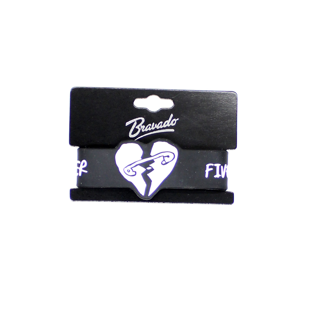 5 Seconds Of Summer A Rare Find Heart With Pin (Only 1 Available) Rubber Bracelet Front